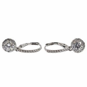 Ladies .925 Silver Drop Hoop ZC Earrings